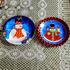 Snowmen Appetizer Plates (Set of 4) - NWOT